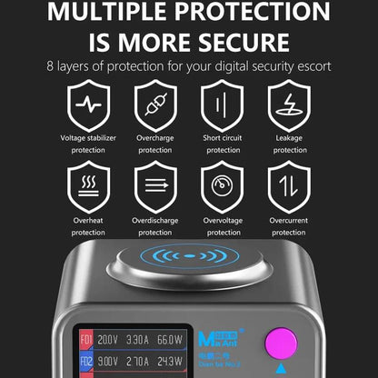 MaAnt DianBa No.2 QI töltőállomás, 300W, 3A, 3 x USB-C - 9 x USB-A, szürke