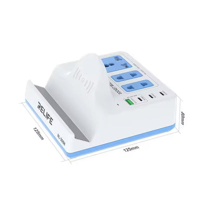 Relife RL-309H QI állomás töltő, 72W, 1 x USB-A - 3 x USB-C, Fehér