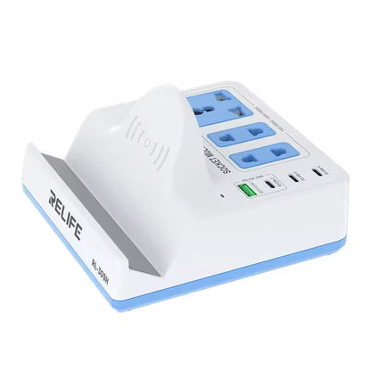 Relife RL-309H QI állomás töltő, 72W, 1 x USB-A - 3 x USB-C, Fehér
