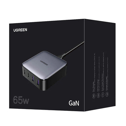 UGREEN CD327 Nexode töltőállomás, 65W, 3.25A, 2 x USB-A - 2 x USB-C, Fekete