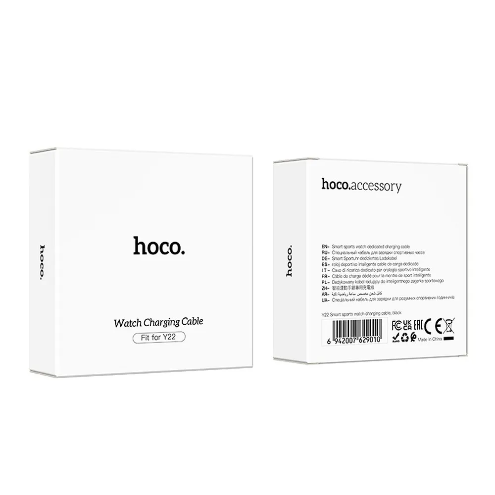 Smartwatch töltőkábel HOCO Y22-hez, USB-A, Fekete