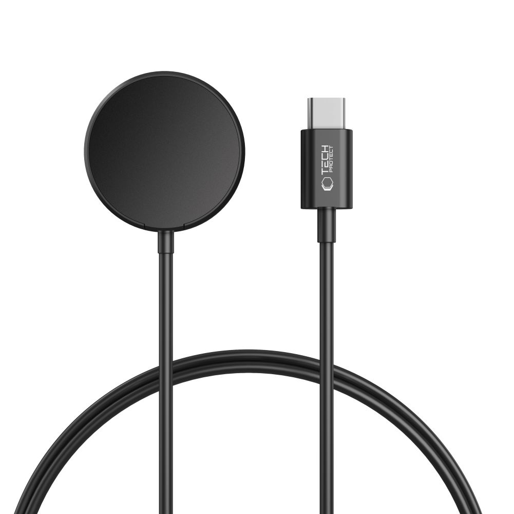 Tech-Protect MC03 Ultraboost vezeték nélküli töltő Samsung Galaxy Watch sorozathoz, USB-C, Fekete