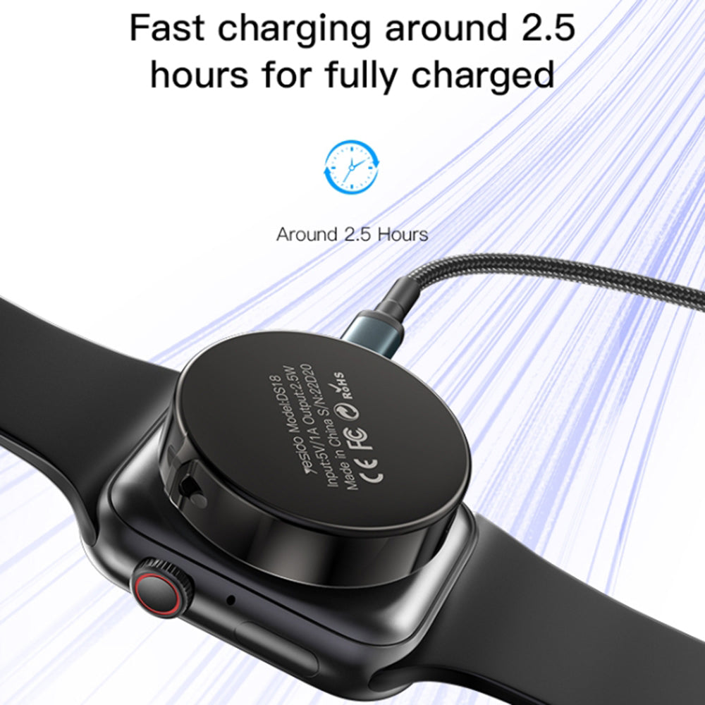 Wireless töltő Yesido DS18 Apple Watch sorozathoz, Fekete