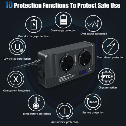 Auto Elektromos Inverter Techsuit PowerDriveX, 200W