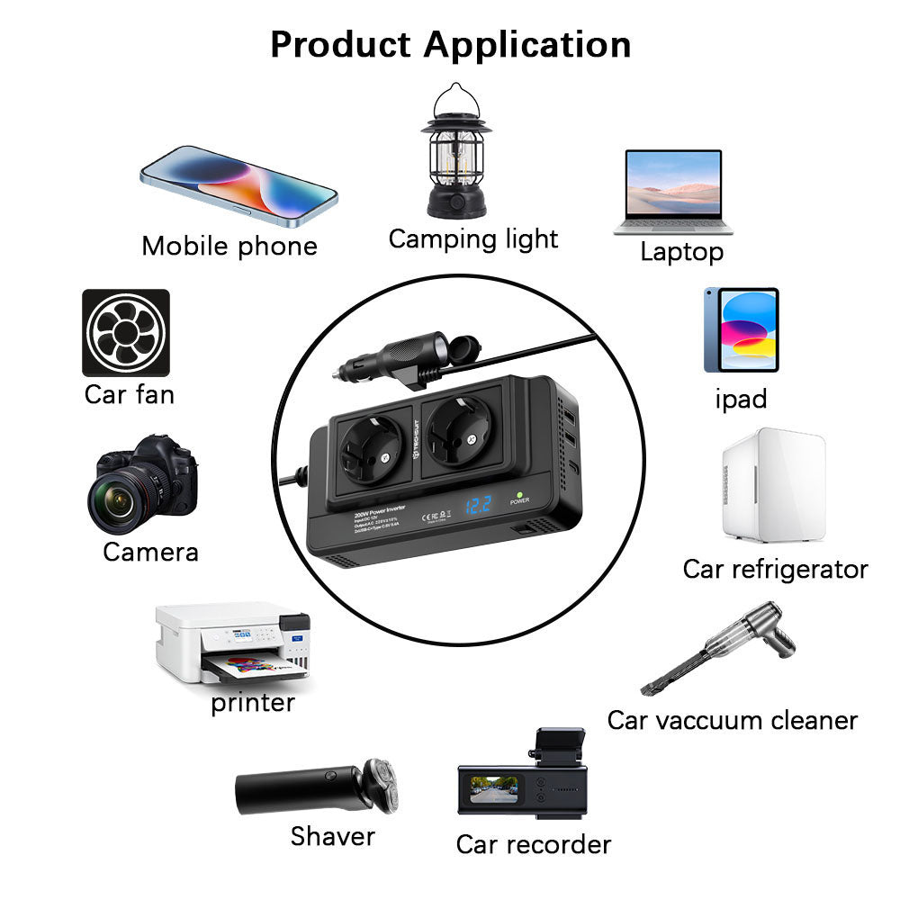 Auto Elektromos Inverter Techsuit PowerDriveX, 200W