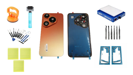 Huawei Pura 90s Pro Orange Soda akkumulátorfedél-készlet Service Pack és speciális szervizeszközökkel