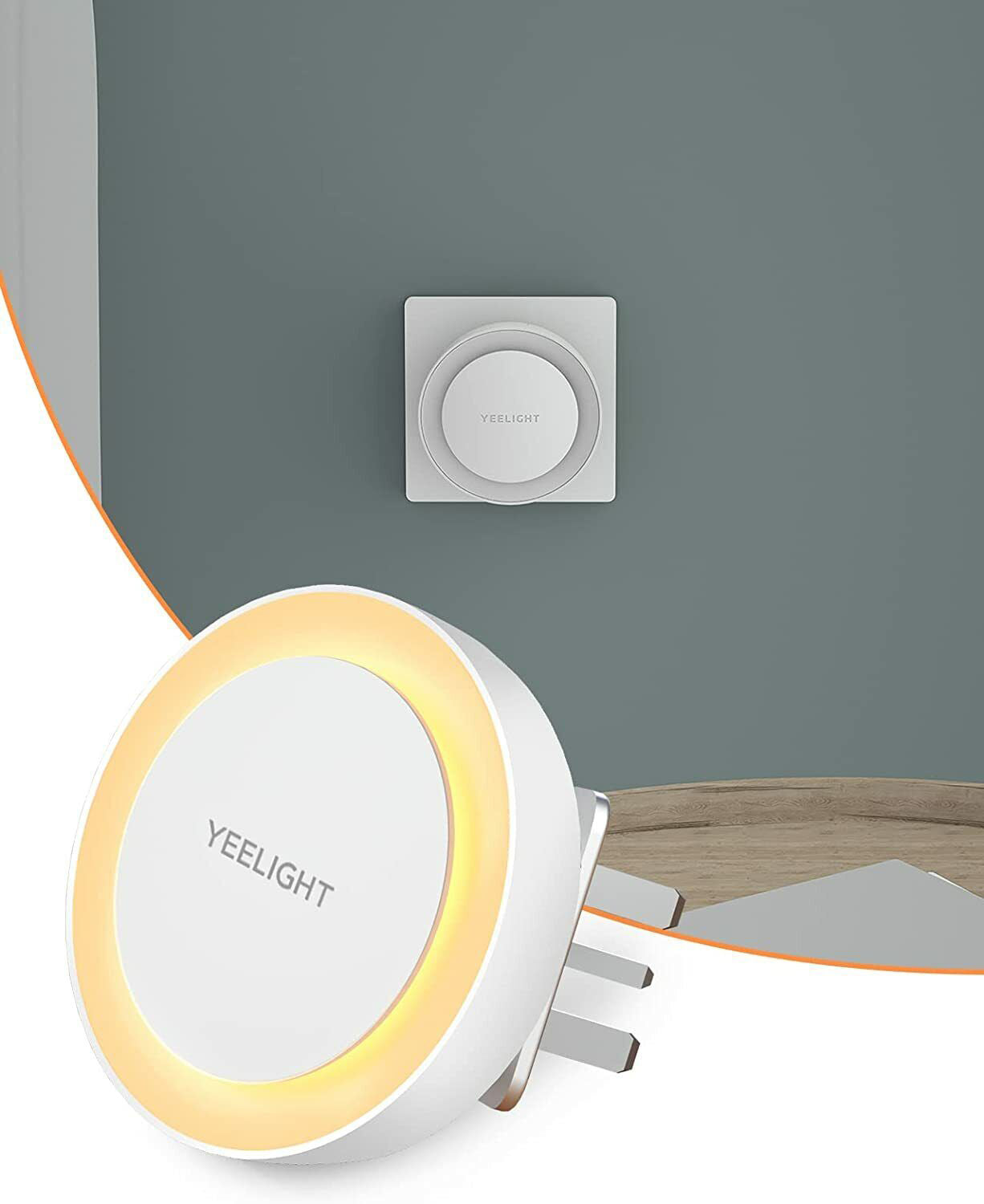 Yeelight Plug-in Nightlight LED éjjeli lámpa, 0.5W, 2500K, Érzékelő, UK verzió, Fehér, Újrapecsételt YLYD11YL