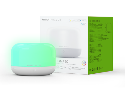 Yeelight D2 by Razer LED Night Light Lamp, Wi-Fi, 5W, 1700K - 6500K, 240lm, RGB, Resealed YLCT01YL