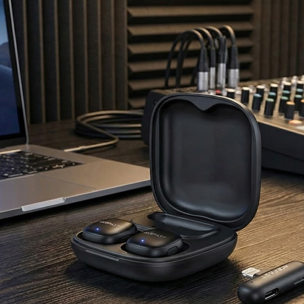 Acefast R1 lavalier mikrofon, Lightning, 2 darabos készlet, Fekete