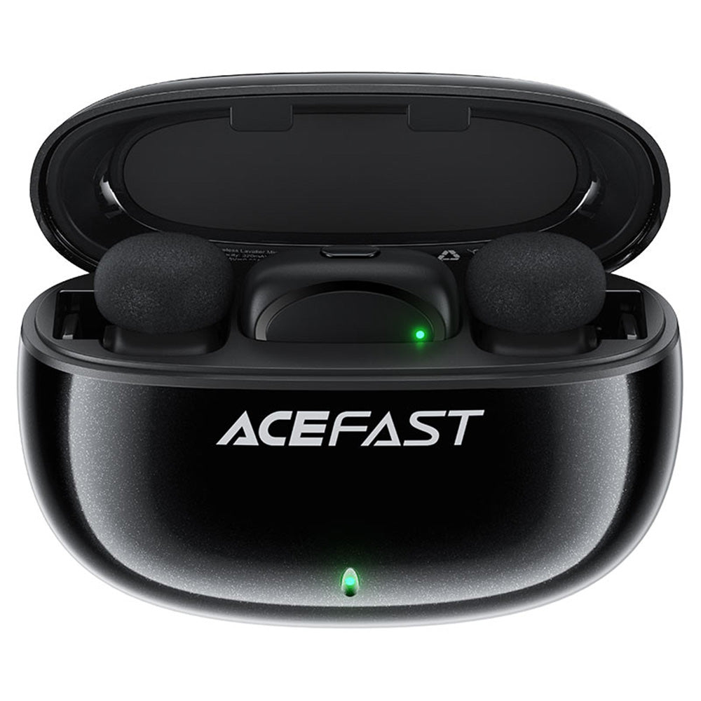 Lavalier mikrofon Acefast R2, USB-C, 2 darabos készlet, Fekete
