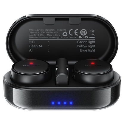 Acefast R3 lavalier mikrofon, USB-C, 2 darabos készlet, Fekete
