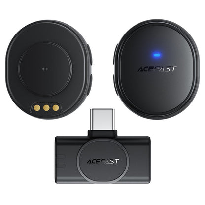 Acefast R3 lavalier mikrofon, USB-C, 2 darabos készlet, Fekete