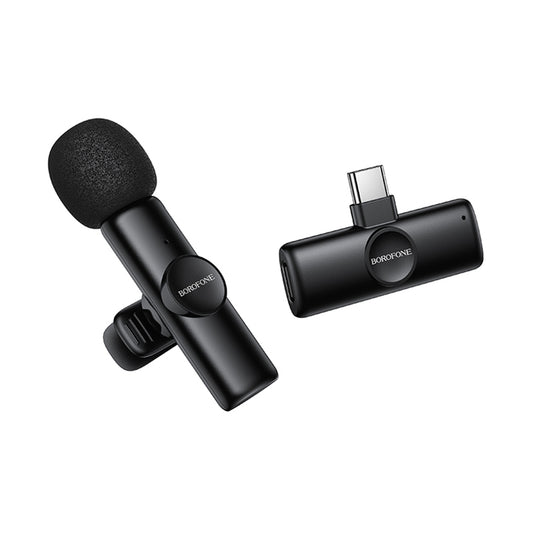 Borofone BFK16 Winner lavalier mikrofon, USB-C, fekete