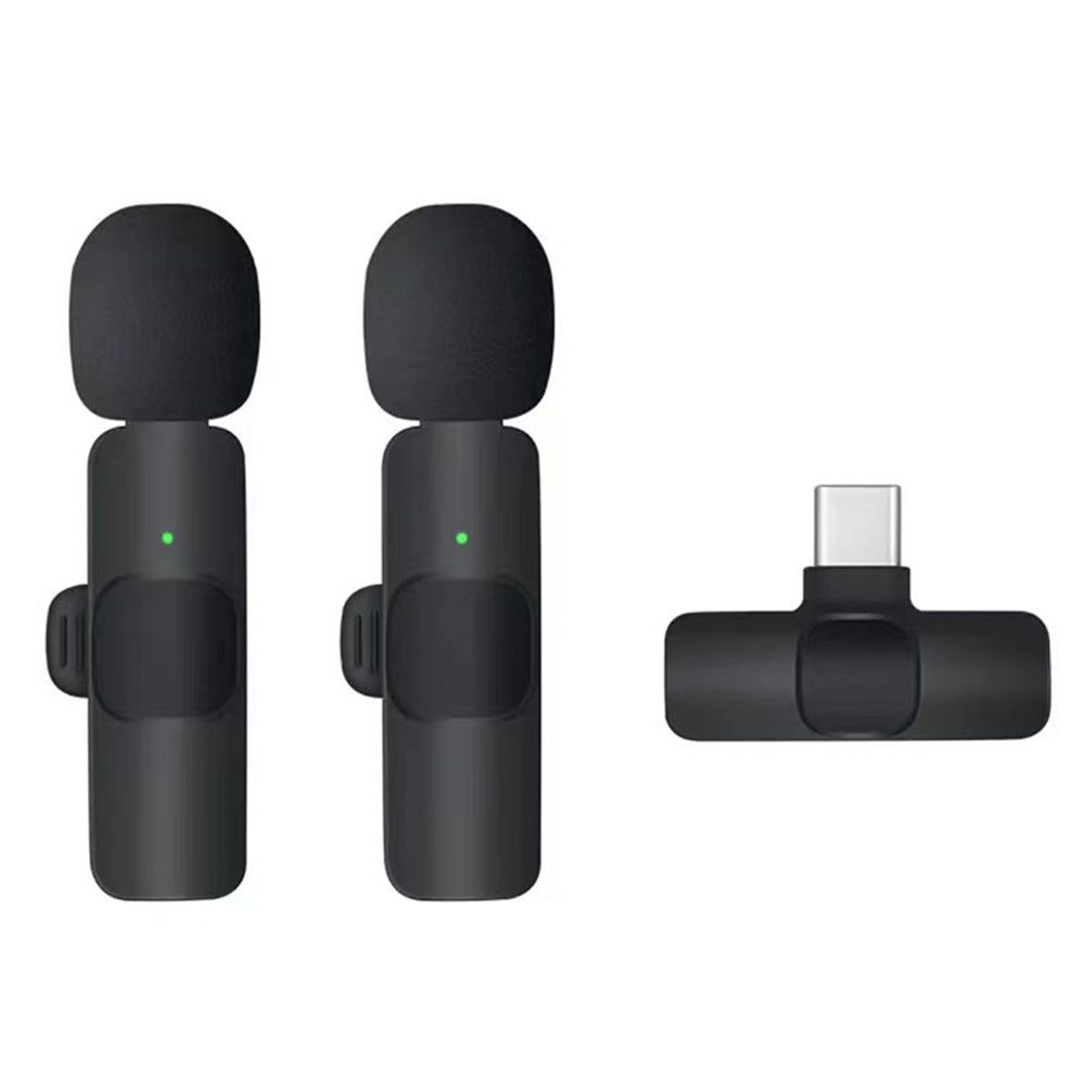 Techsuit LW2 Lavalier mikrofon, USB-C, 2 darabos készlet, Fekete
