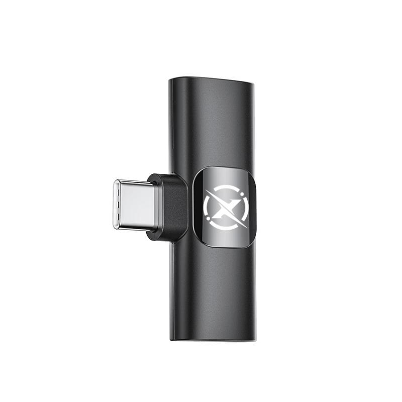 Lavaliera XO Design MC14 Dual, USB-C / Lightning, 2 darabos készlet, Fekete