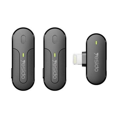 Yesido KR16 lavalier mikrofon, Lightning, 2 darabos készlet, Fekete