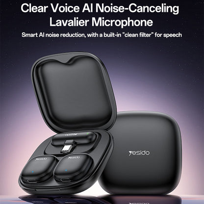 Yesido KR21 Lavalier, USB-C, Set of 2 pieces, Black