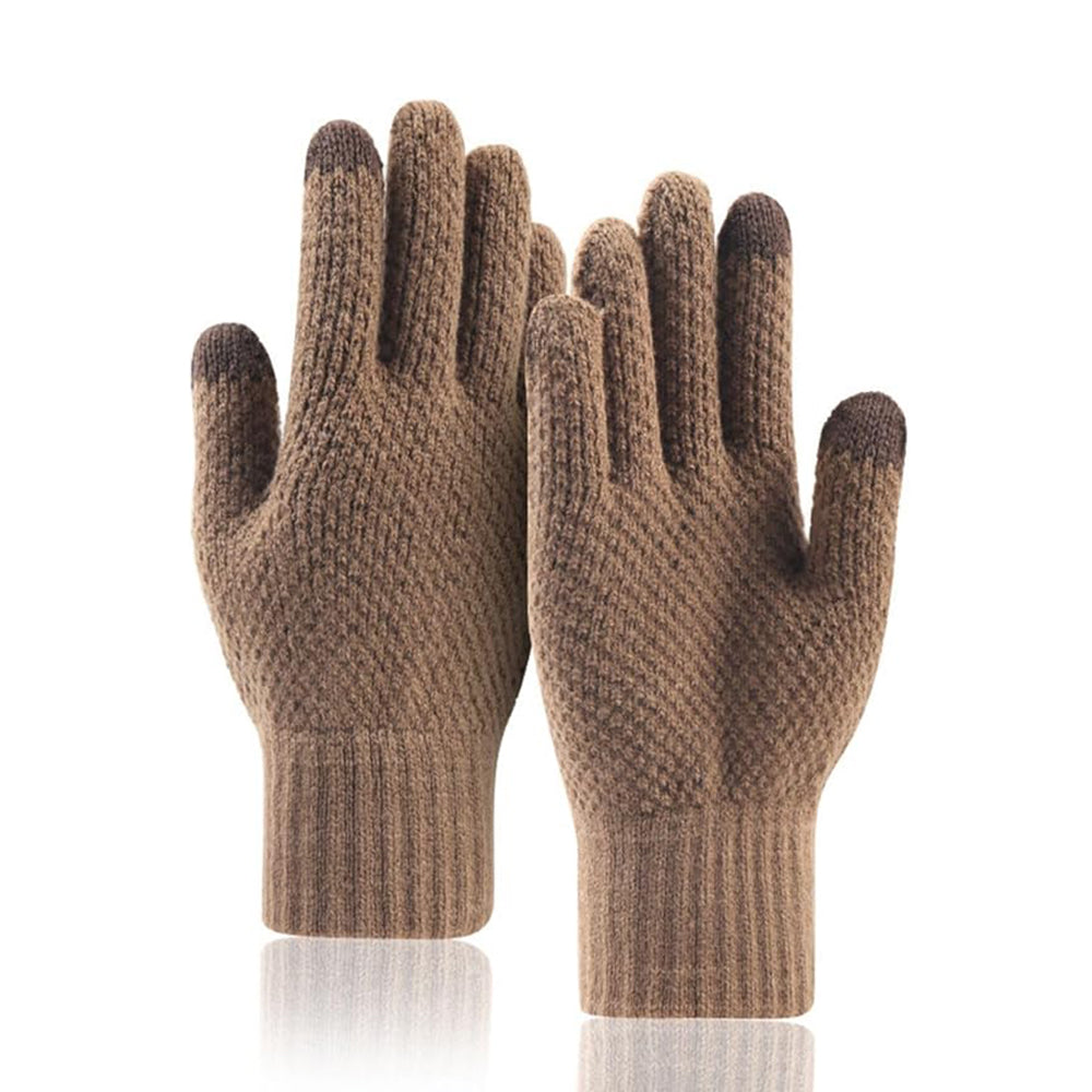 Techsuit ST0013 férfi érintőképernyős téli kesztyű, méret 22 cm, barna