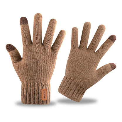 Iwarm ST0016 érintőképernyős téli kesztyű, méret 22 cm, barna