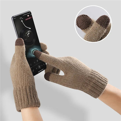 Iwarm ST0016 érintőképernyős téli kesztyű, méret 22 cm, barna