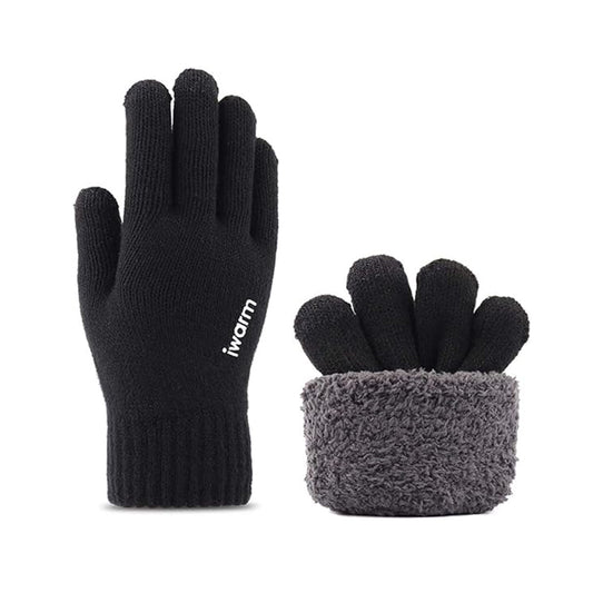 Iwarm ST0018 érintőképernyős téli kesztyű, 23 cm méret, fekete