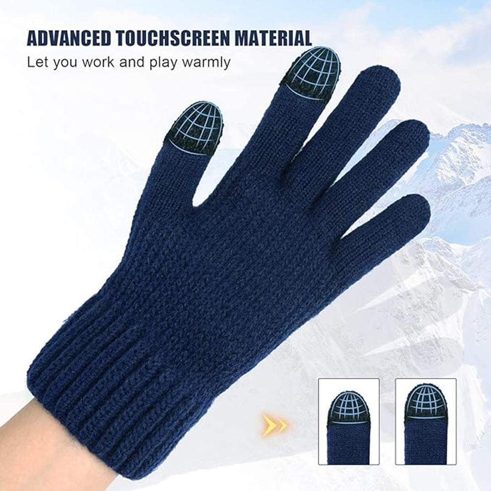 Techsuit ST0012 unisex érintőképernyős téli kesztyű, méret 22 cm, barna