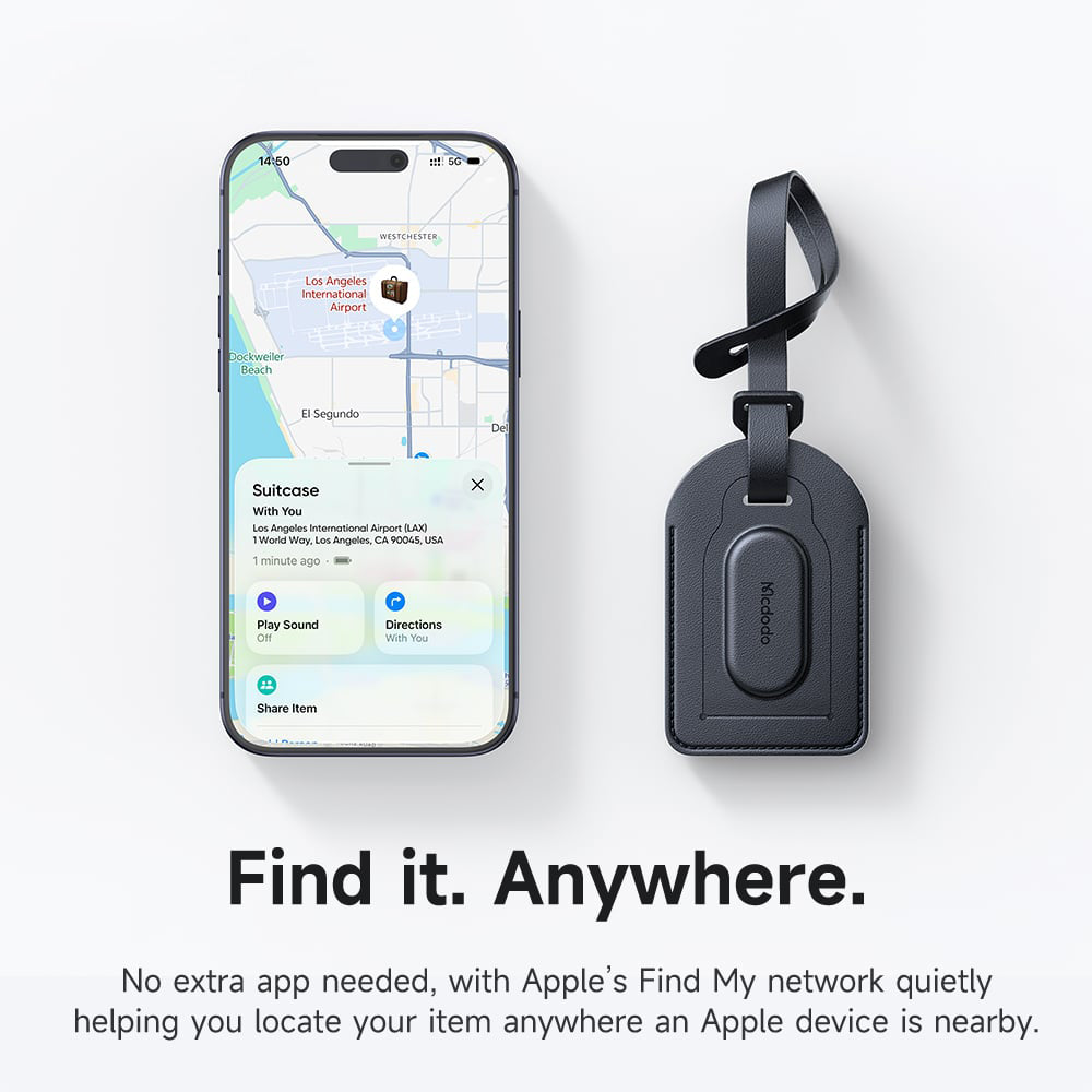 Mcdodo SmartTag Bőrönd Napa Pro AT-3790 iOS sorozathoz, Fekete