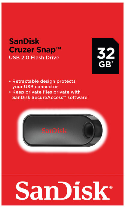 Külső USB-A Memória SanDisk Cruzer Snap, 32Gb SDCZ62-032G-G35