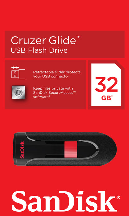 Külső USB-A SanDisk Cruzer Glide memória, 32Gb SDCZ60-032G-B35