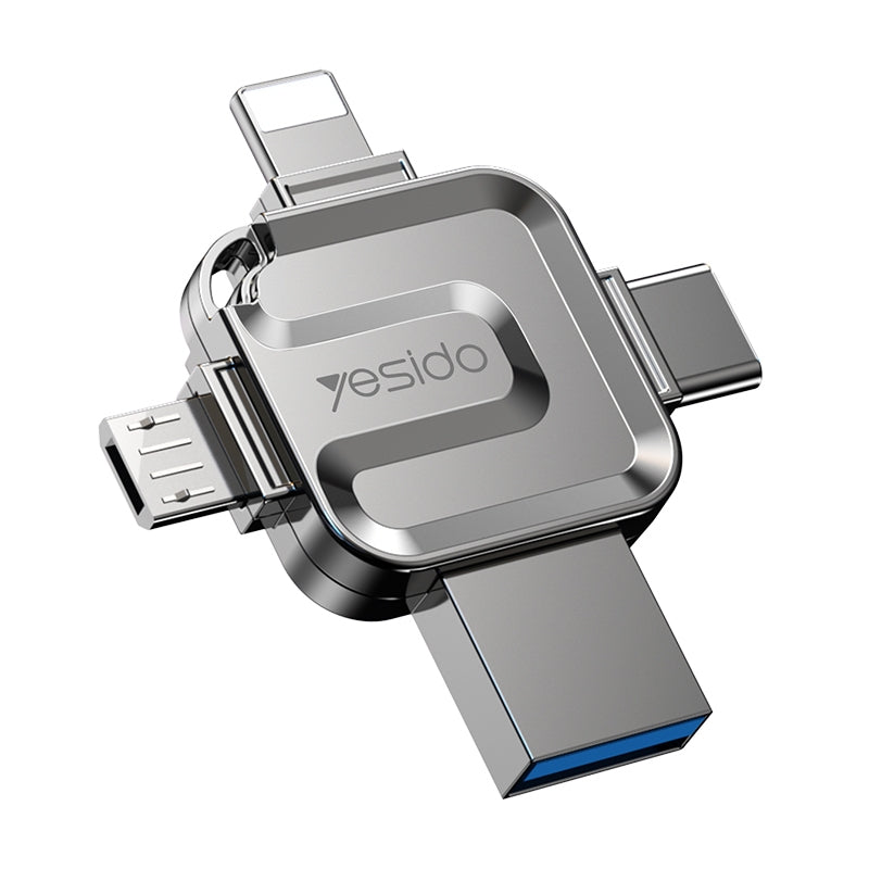Külső Memória USB-A 3.0 / Lightning / USB-C / microUSB Yesido FL15, 64Gb