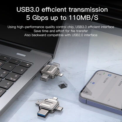 Külső Memória USB-A 3.0 / Lightning / USB-C / microUSB Yesido FL15, 64Gb