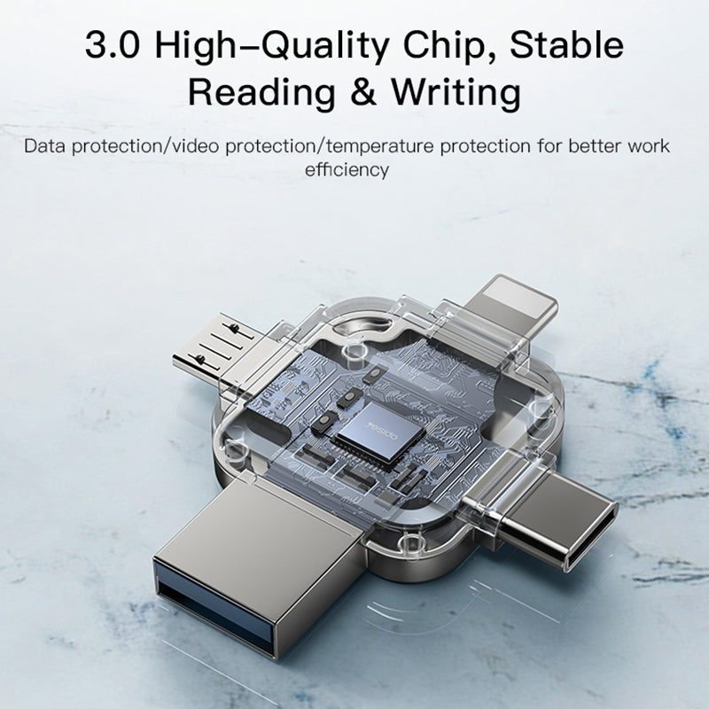 Külső Memória USB-A 3.0 / Lightning / USB-C / microUSB Yesido FL15, 64Gb
