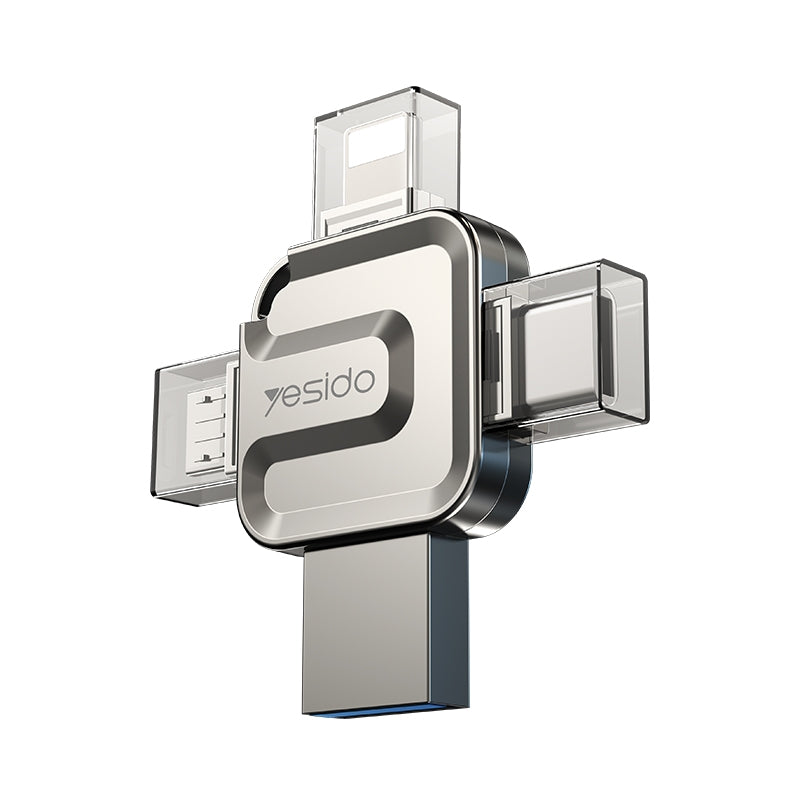 Külső Memória USB-A 3.0 / Lightning / USB-C / microUSB Yesido FL15, 64Gb