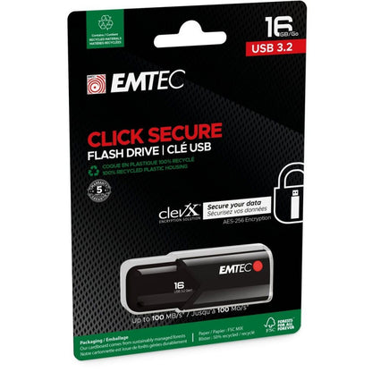 Külső Memória USB-A 3.2 Emtec B120 Click Secure, 16Gb ECMMD16GB123