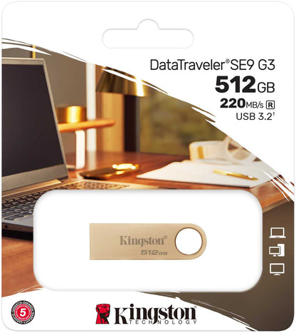 Kingston DT SE9 G3 külső USB-A 3.2 memória, 512Gb DTSE9G3/512GB