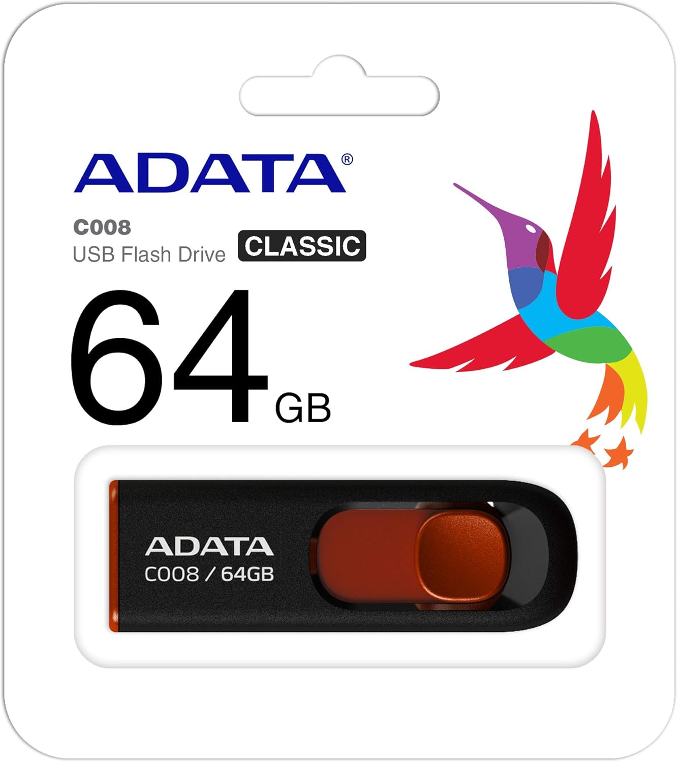 Külső USB-A Memória Adata C008, 64Gb AC008-64G-RKD