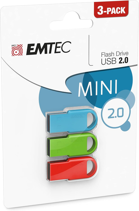 Emtec D250 Mini USB-A külső memória, 16Gb, 3 darabos készlet ECMMD16GD252P3
