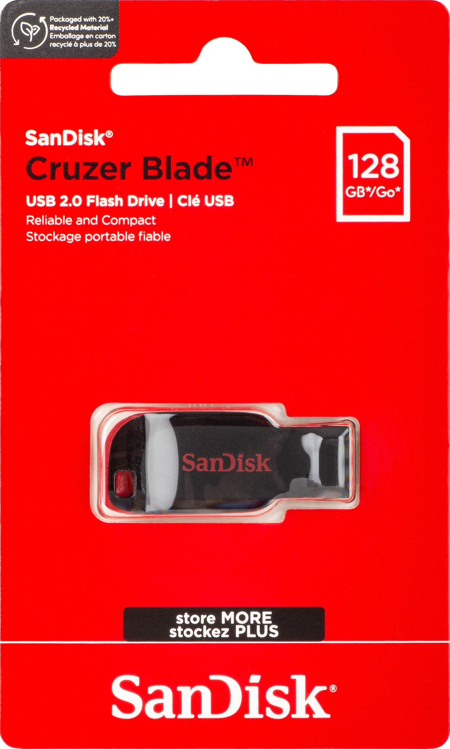 Külső USB-A Memória SanDisk Cruzer Blade, 128Gb SDCZ50-128G-B35