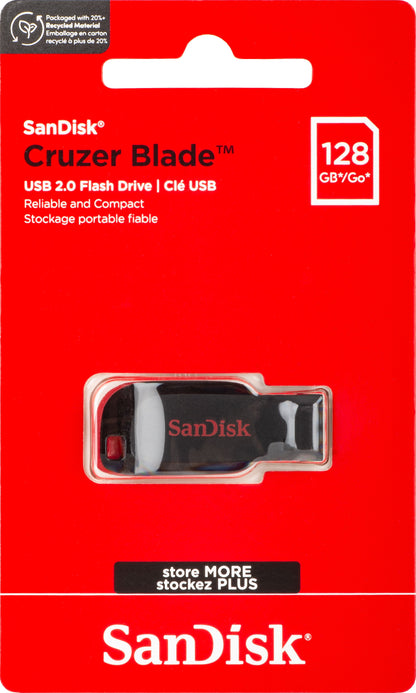 Külső USB-A Memória SanDisk Cruzer Blade, 128Gb SDCZ50-128G-B35
