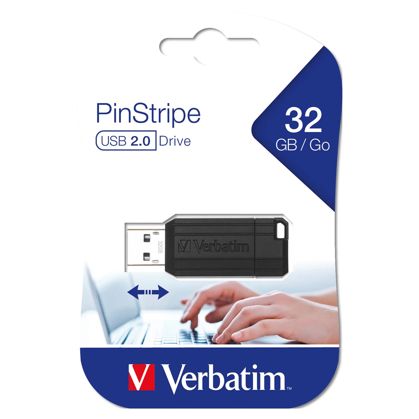 Külső USB-A Verbatim PenDrive Pinstripe memória, 32Gb