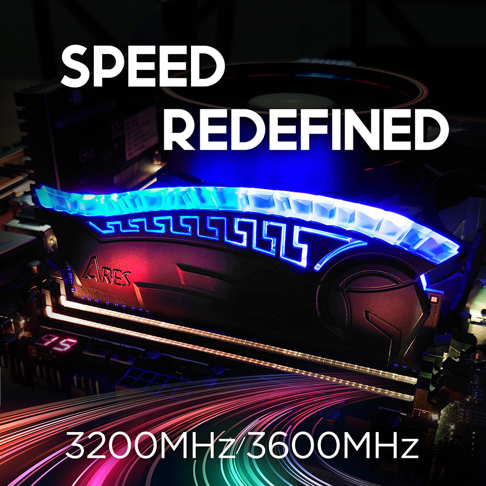 Dato Ares Armor RAM Memory, DDR4, RGB, 8GB, 3600Mhz, CL18, Black AMRGB1G88G36K