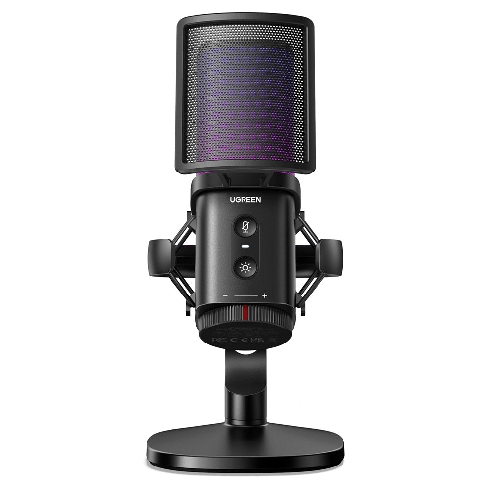 UGREEN CM581 (65629) kardioid mikrofon, RGB, USB-C, 1.5m, Fekete