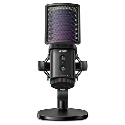 UGREEN CM581 (65629) kardioid mikrofon, RGB, USB-C, 1.5m, Fekete