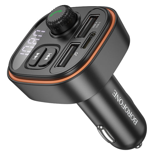 Borofone BC59 Heroic Bluetooth FM modulátor, 2 x USB-A - 1 x USB-C