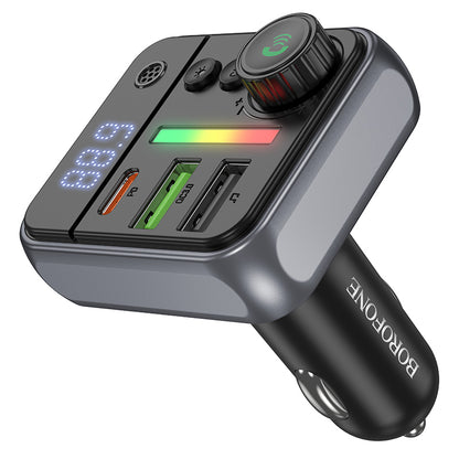 FM Bluetooth modulátor Borofone BC50 Ascenso, 2 x USB-A - 1 x USB-C