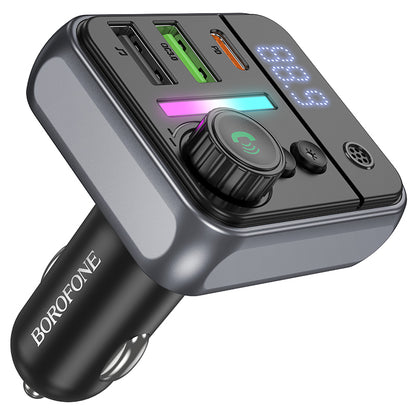 FM Bluetooth modulátor Borofone BC50 Ascenso, 2 x USB-A - 1 x USB-C