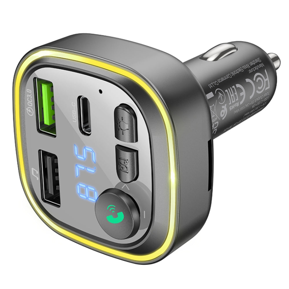 FM Bluetooth modulátor Borofone BC48, 2 x USB-A - 1 x USB-C
