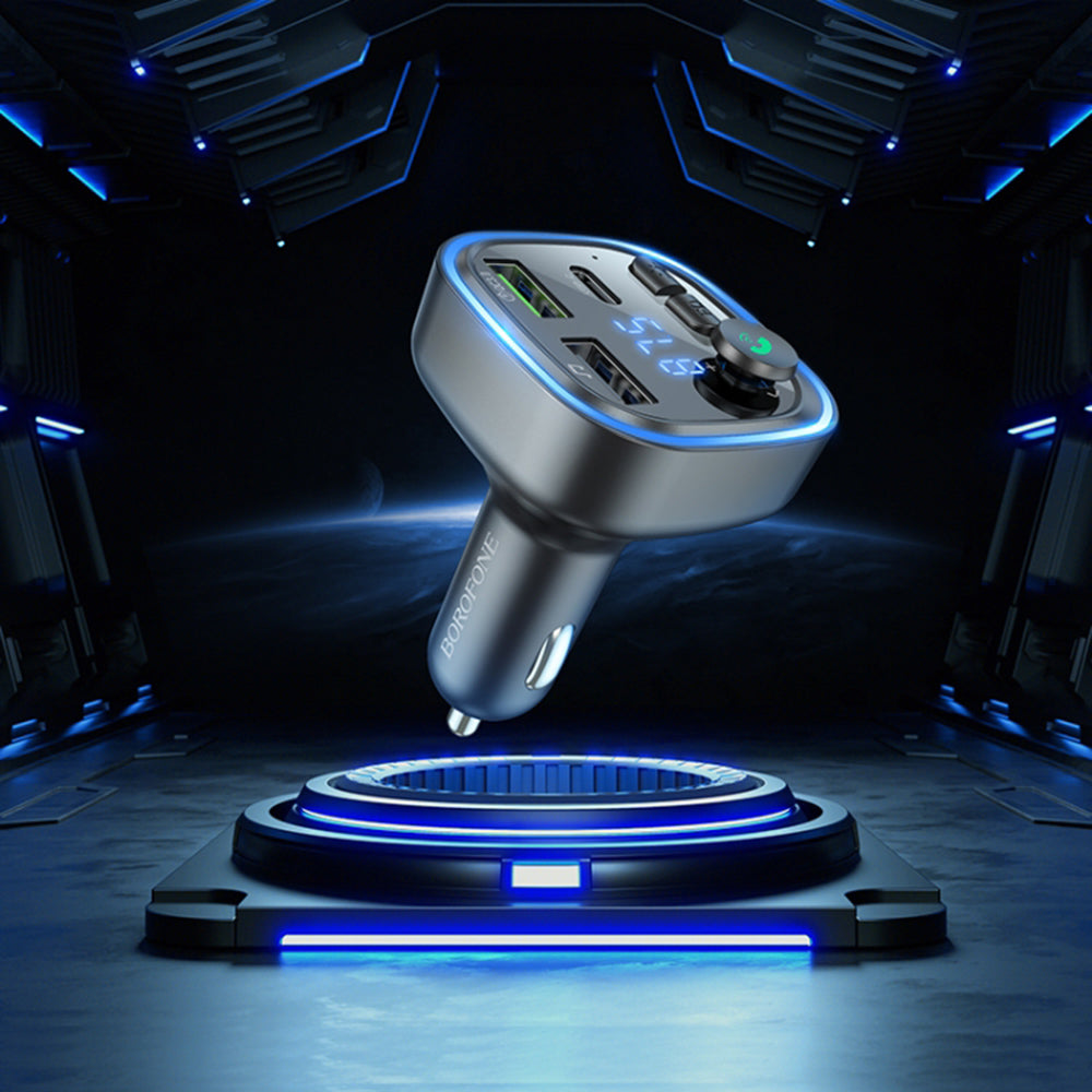 FM Bluetooth modulátor Borofone BC48, 2 x USB-A - 1 x USB-C