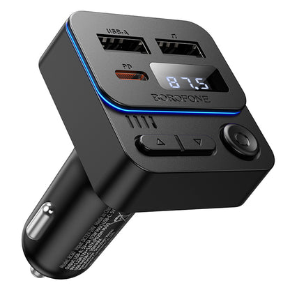 FM Bluetooth modulátor Borofone BC60 Hero, 2 x USB-A - 1 x USB-C