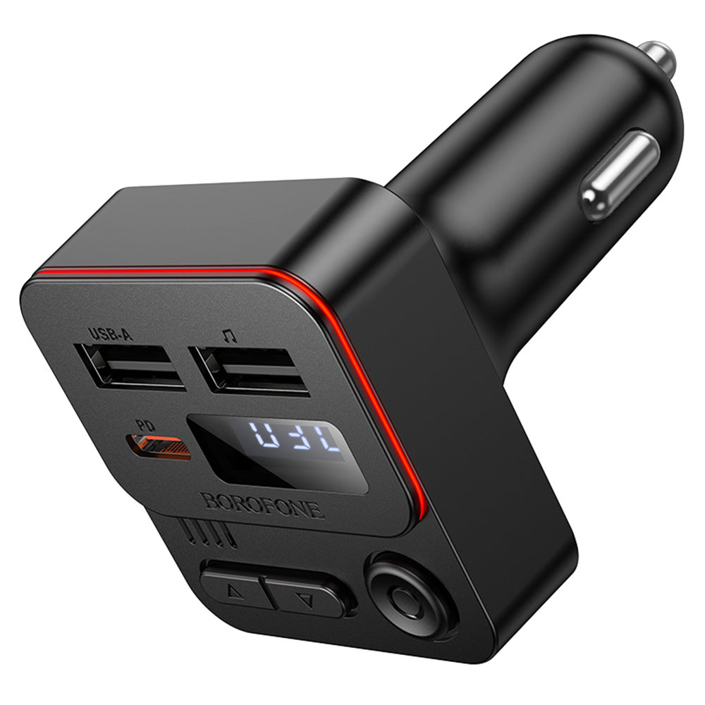 FM Bluetooth modulátor Borofone BC60 Hero, 2 x USB-A - 1 x USB-C